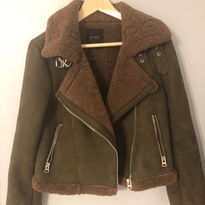 Zara Motto Jacket-Green and Brown